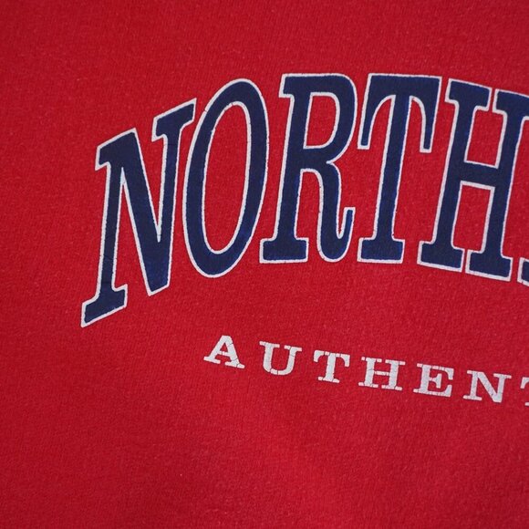 Vintage Northern Reflections Red Navy 100% Cotton Crewneck Varsity Sweater XL - Picture 9 of 10